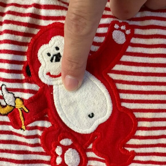 Buster Brown vintage red and white striped with monkey banana body suit 24months - Picture 2 of 5